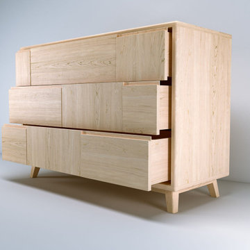 Nordic Design: Handcrafted Three-Drawer Scandinavian Style Dresser