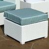 Cielo Ottoman White With Blue Fabric