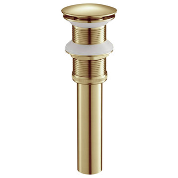 Pop Up Drain Stopper Full Cover Without Overflow, KPW103, Brushed Gold