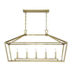 Townsend 5-Light Trestle Chandelier, Warm Brass