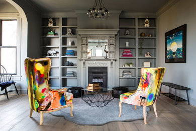 Living room - transitional living room idea in Portland