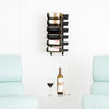 W Series Wine Rack 2 Wall Mounted Modern Metal Bottle Storage, Matte Black, 18 Bottles