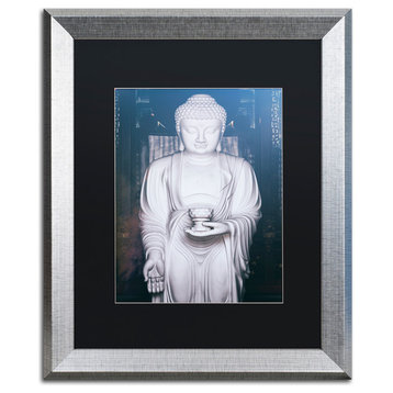 Philippe Hugonnard 'White Buddha' Art, Silver Frame, Black Matte, 20"x16"