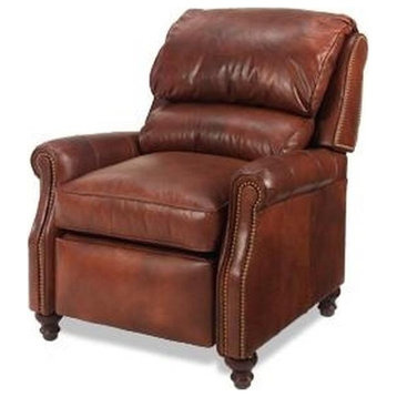 Leather Recliner Chair  Wood Hand-Crafted USA  Casual Style
