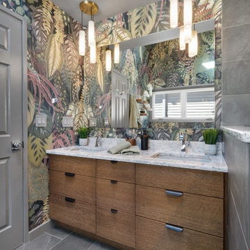 Nature-Inspired Eclectic Bathroom in West Orange, NJ.