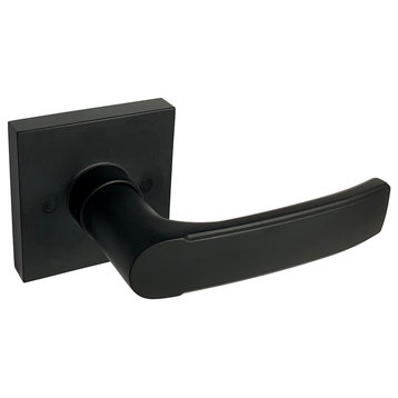 Square Contemporary Door Lever, Style 8048, Black, Dummy