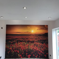 Poppy Field Sunset Onepiece Wall Mural - Artwork