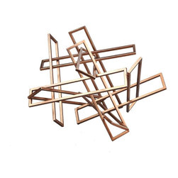 Small Tangled Rectangles Decorative Statue in Gold - Bed Accessories