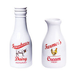 Old-Fashioned Milk Bottle and Creamer - Sugar Bowls And Creamers