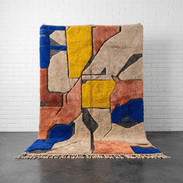 Colorful Mixed Pile Wool Handmade Moroccan Rug | Africancreates