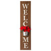 42" Wooden WELCOME Porch Sign With Metal Planter, Natural