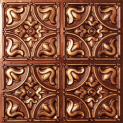 148 Faux Tin Ceiling Tile Glue up 24x24 - Tiny Tulips - Ceiling Tile