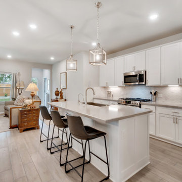 Modern White Theme Kitchen With Living, Modern House, Remodeling Ideas