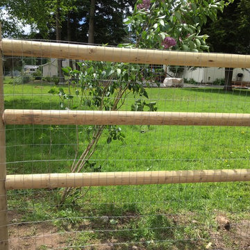 Three (3) Rail Pole Fence with Rolled Wire (Horse Fence)