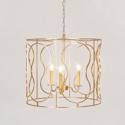 Worlds Away Dallas Gold Leafed Pendant Lighting - Pendant Lighting
