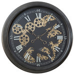 Yosemite Home Decor - Paris II Gear Clock - Yosemite Home Decor presents a collection of an Open Gear Wall Clocks. Main feature of all items in this collection are decorative moving gears, powered by two AA baterries. Additional separate AA battery is reqired for clock mechanism.