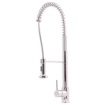 Novatto NKF-H07CH Solid Brass Pull Down Spray Kitchen Faucet In Chrome