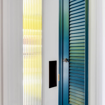 Blue Jewel Toned Laundry Room Linen Closet Door
