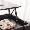 Modern Coffee Table, Rectangular Lift Up Top With Lower Open Shelf