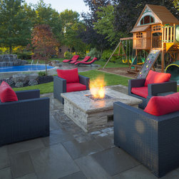 Family Outdoor Living Space for parents and kids - Outdoor Fireplaces