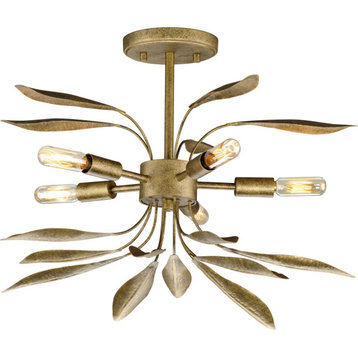 Mariposa 5-Light Antique Gold Luxe Hanging Pendant Light