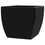Root and Stock - Pacifica Square Curved Planter Box, Black, 16"x16"x14.5" - The Pacifica Square planters have a classic square shape with curved lines. They provide a nest for small to medium size trees and plants. These planters are suitable for indoor and outdoor applications.