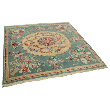 Rug N Carpet - Handmade Oriental 6' 11" x 6' 7" One-of-a-Kind Oushak Area Rug