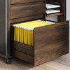 3-Drawer Mobile File Cabinet Desk with Fast Charger Station - Old Wood