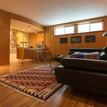 downstairs