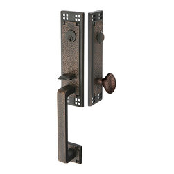 Emtek Arts & Crafts Tubular Entrance Handleset - Brackets