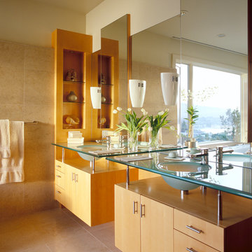 Tiburon Contemporary Master Bedroom & Bathroom