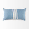Brigitta Blue & Cream Fabric Striped Decorative Pillow Cover
