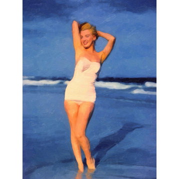 MM On Beach Painted, 24" H X 18" W