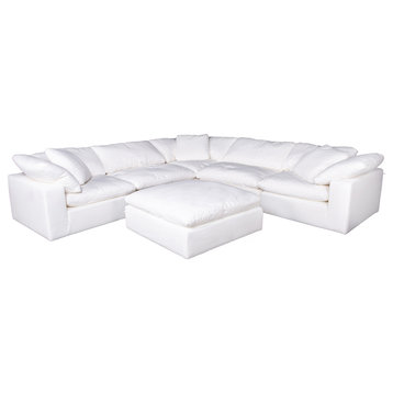 Clay Modular Sectional Livesmart Fabric White
