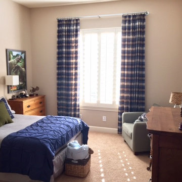 Preteen Boys Room, drapery panels