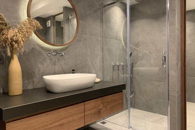 Inspiration for a modern bathroom remodel in Other