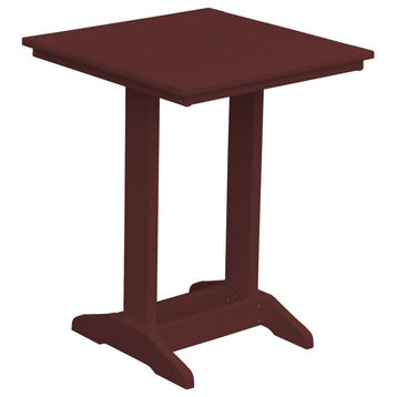 Poly Lumber Balcony Side Table, Cherrywood, Square
