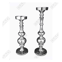 SILVER CANDLE PILLARS - Candles & Candle Holders