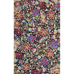 Company C - Wendy's Bouquet Wool Hand Tufted Rug, 5' X 8' - Wendy's Bouquet is hand-tufted using plush, wool yarns in twelve garden-fresh colors. The dramatic black background contrasts with the floral pattern creating a dramatic work of art for any room. Made in India. GoodWeave certified.