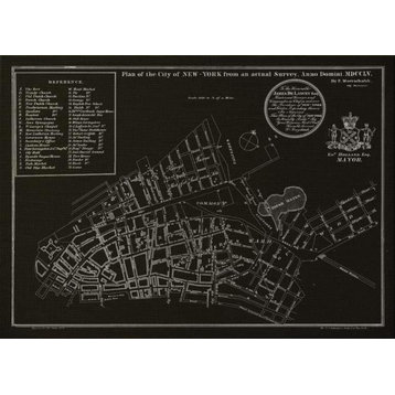 Wall Art Print NYC Map Inspired by an Original New York Plan Dated