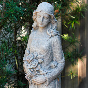 Garden Statuary - Girl With Roses