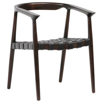 Elric Teak Dining Chair, Dark Brown