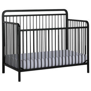 Little Seeds Piper Upholstered Metal Crib Transitional Cribs