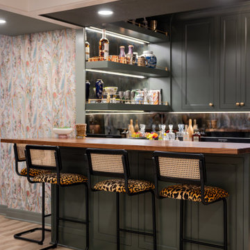 Traditional Basement Remodel with Custom Bar & Entertainment Spaces