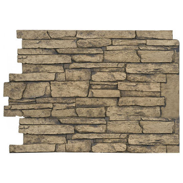 Faux Stone Wall Panel Breckenridge, Mocha, 36"x48" Wall Panel