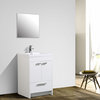 Eviva Lugano 24" White Modern Bathroom Vanity with White Integrated Acrylic Sink