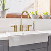 Two-Handles Copper Widespread Kitchen Faucet With Side Sprayer, Brushed Gold