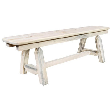 Montana Woodworks Homestead 5ft Solid Wood Plank Style Bench in Natural
