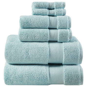 Madison Park Signature Splendor 1000gsm 100% Cotton 6 Piece Towel Set, Blue
