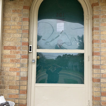 Arch Top Steel Security Storm Door / BEFORE